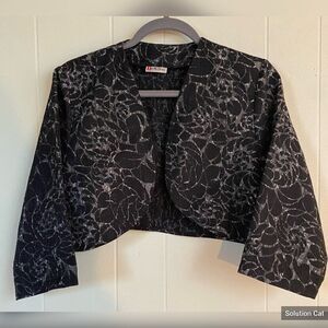 Marconi 46 Women's Jacket Shrug Small Black Silver Short Feminine Party Office